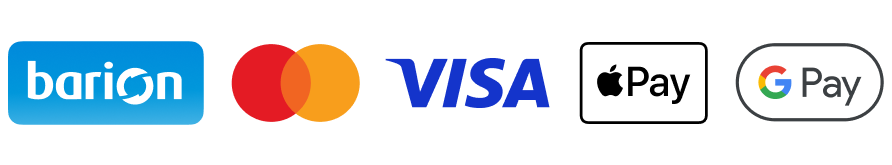 Convenient and secure online payment is provided by Barion Payment Zrt., an institution supervised by the Central Bank of Hungary, licence number H-EN-I-1064/2013. Bank-card data does not reach the merchant.